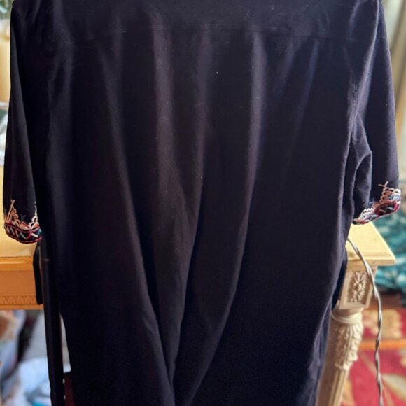 Johnny Was Black Embroidered Tunic Top - Picture 4 of 6